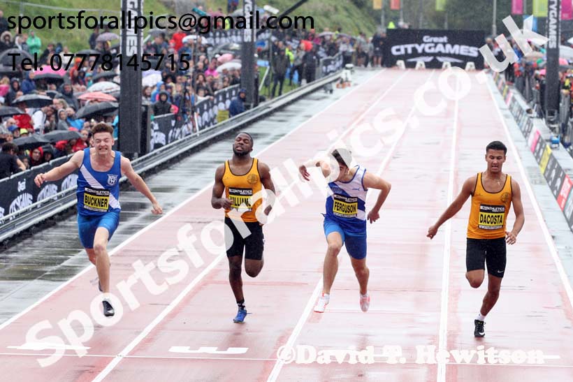 English Schools boys 150 metres, 2018 Great North CityGames. Photo: David T. Hewitson/Sports for All Pics